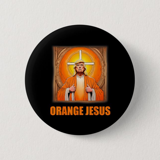 Jesus Funny Trump 1 Button (Vorderseite)