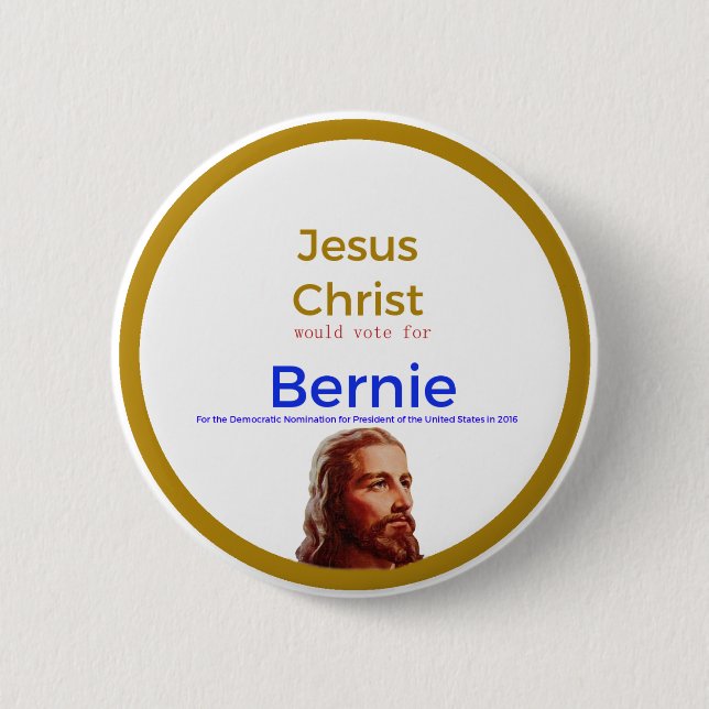 Jesus für Bernie Button (Vorderseite)