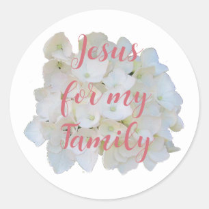 Jesus für die Familie beanspruchen Rundum-Aufklebe Runder Aufkleber