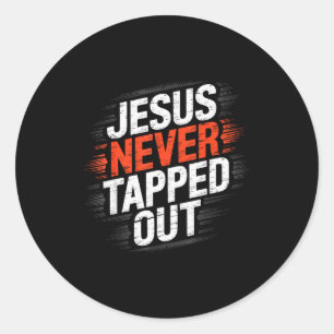 Jesus gab niemals auf Christliches Wrestling Ringe Runder Aufkleber