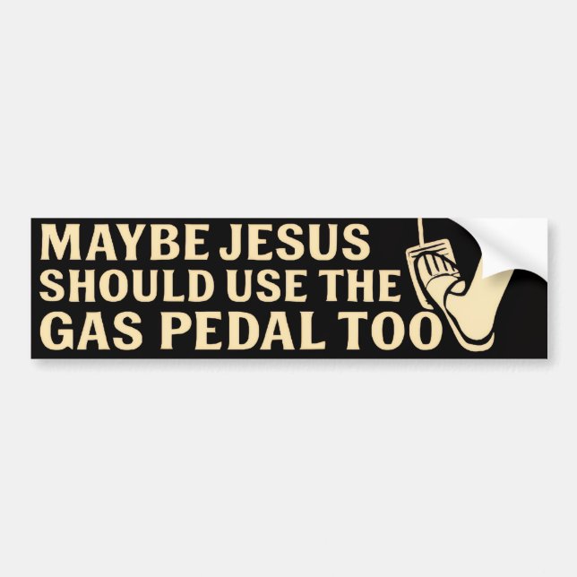 Jesus Gas Pedal Autoaufkleber (Vorne)