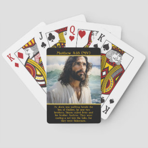 Jesus Gazas über Friedliche Meereswellen Spielkarten