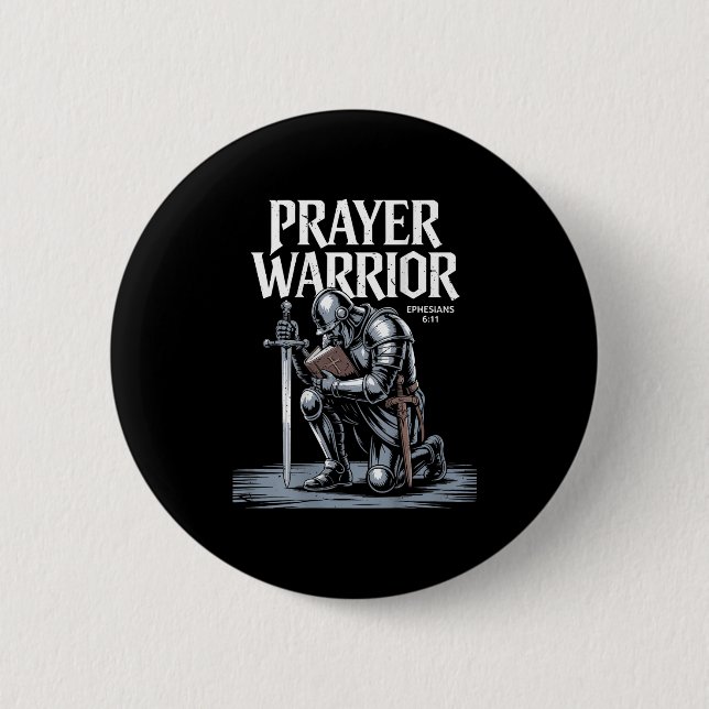Jesus Gebet Krieger Christliche Rüstung Gottes Soh Button (Vorderseite)