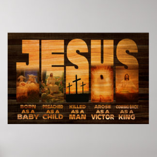 Jesus Geboren als ein Kind, das als Kind gepredigt Poster