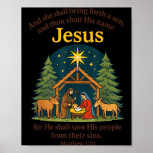 Jesus Geburt Christi Christlich Weihnachten Bibel Poster