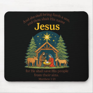 Jesus Geburt Christi Weihnachten Bibel Pjs Kleinki Mousepad