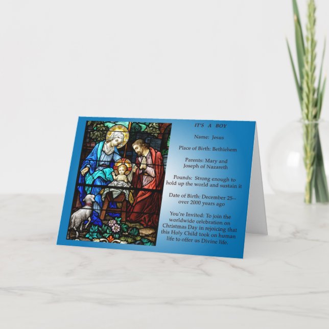 Jesus-Geburts-Mitteilung Feiertagskarte (Vorderseite)