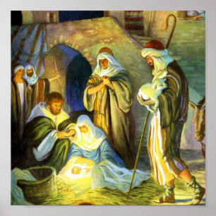 Jesus-Geburts-Plakat 15x15 Poster