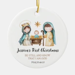 Jesus Geburtsszene Bibelvers erstes Weihnachten Keramik Ornament