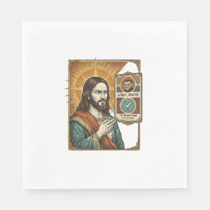 Jesus gefälschtes verifiziertes Häkchen Betrug Tro Serviette