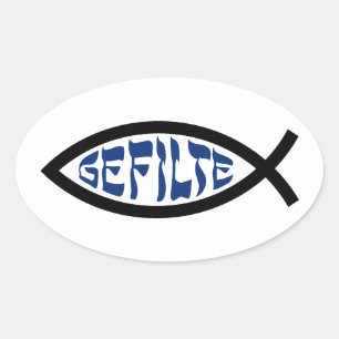Jesus Gefilte Fisch - Jüdischer Pessach-Humor Ovaler Aufkleber