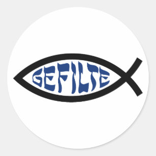 Jesus Gefilte Fish - Jüdischer Pessach-Humor Runder Aufkleber