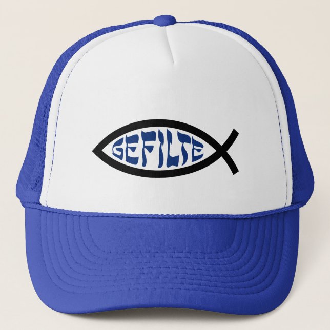 Jesus Gefilte Fish - Jüdischer Pessach Spaß Truckerkappe (Vorderseite)