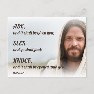 Jesus - Gefragt, suchen, knallen Postkarte