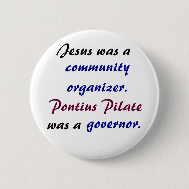 Jesus gegen Pontius Pilatus Button (Vorderseite)