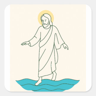 Jesus geht auf dem Wasser Aufkleber