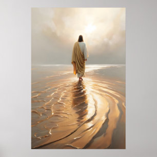 Jesus geht auf dem Wasser Kunst Christliche Kunst Poster