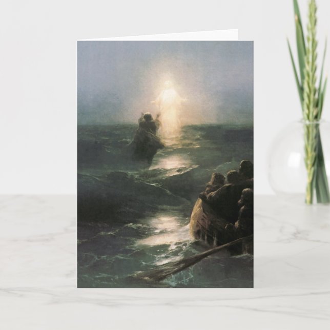 Jesus geht auf den stürmischen Meeren spazieren Karte (Vorderseite)