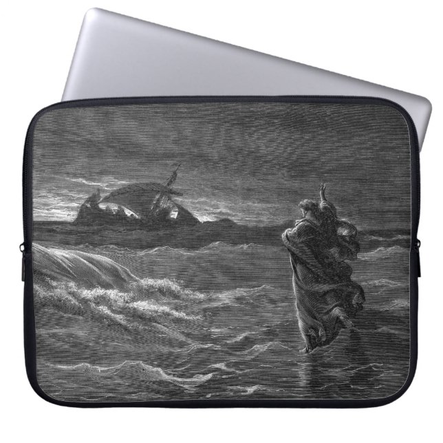 Jesus geht auf Wasser Laptopschutzhülle (Vorderseite)