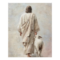 Jesus geht mit dem Lamm