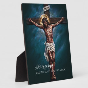 Jesus gekreuzigt starb für uns wegen unserer Sünde Fotoplatte