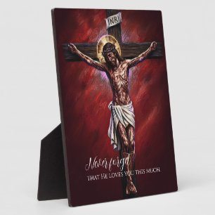 Jesus gekreuzigt starb für uns wegen unserer Sünde Fotoplatte