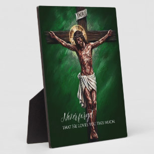 Jesus gekreuzigt starb für uns wegen unserer Sünde Fotoplatte
