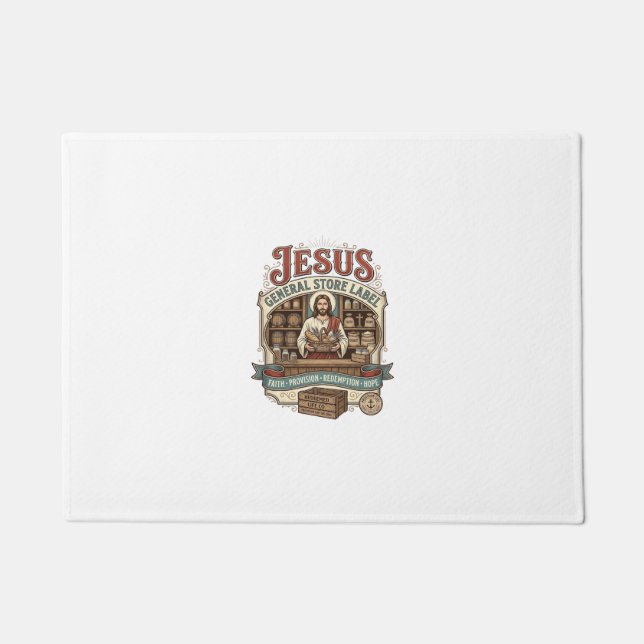 Jesus Gemischtwarenladen Label Jesus Gemischtwaren Fußmatte (Vorderseite)