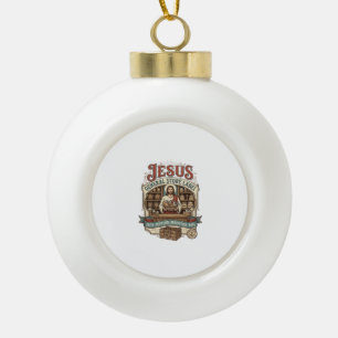 Jesus Gemischtwarenladen Label Jesus Gemischtwaren Keramik Kugel-Ornament