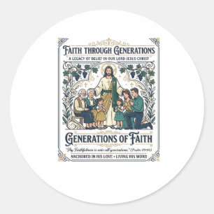 Jesus Genealogie Familienstammbaum-Shirt Glaube Ba Runder Aufkleber