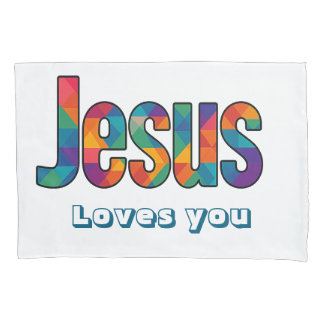 Jesus geometric design kissenbezug