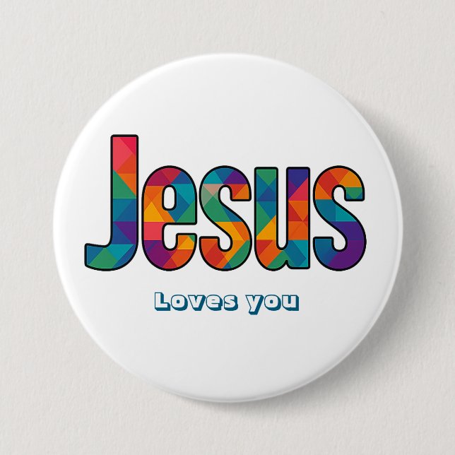 Jesus geometric pattern  button (Vorderseite)