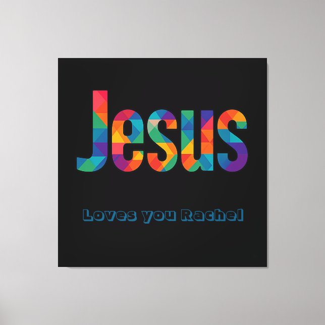 Jesus geometric pattern Glossy Poster Leinwanddruck (Vorderseite)