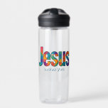 Jesus geometric pattern trinkflasche<br><div class="desc">Water bottle with Beautiful colorful geometric design of the name of "Jesus" loves you (personalize message or scripture or name). Great gift for Christians who love the Lord and are proud to be His. This water bottle is fun to give for religious celebrations, events and parties such as baptisms and...</div>