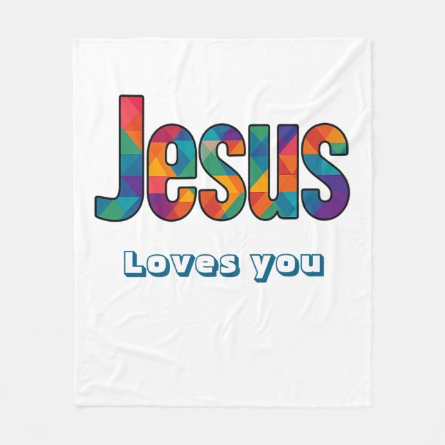 Jesus geometrisches Design Fleecedecke (Vorderseite)