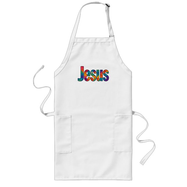 "Jesus" geometrisches Design Lange Schürze (Vorne)