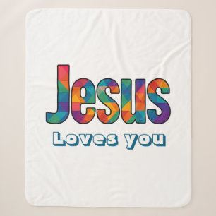 Jesus geometrisches Design Sherpadecke
