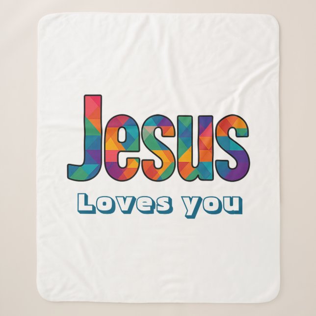 Jesus geometrisches Design Sherpadecke (Vorderseite)