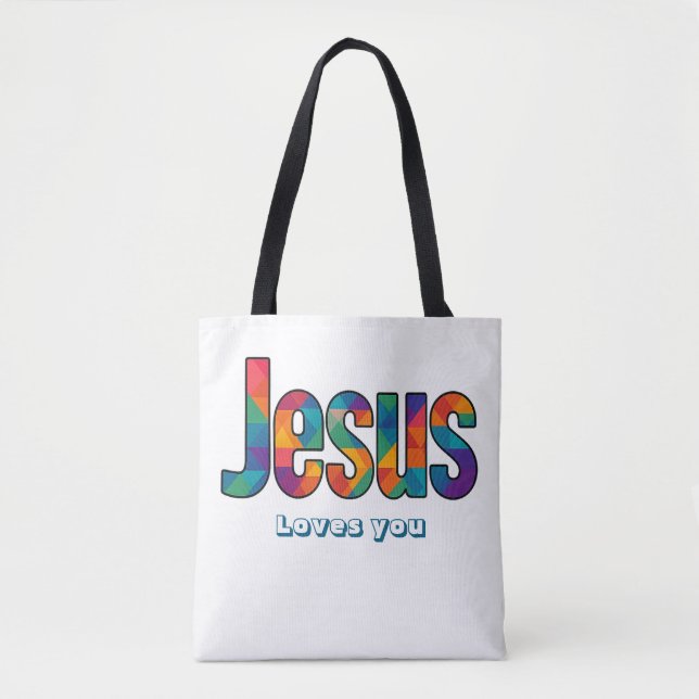 Jesus geometrisches Design Tasche (Vorderseite)