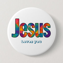 Jesus geometrisches Muster Button