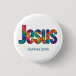 Jesus geometrisches Muster  Button