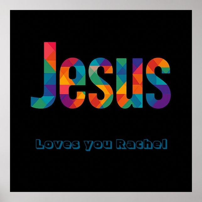Jesus geometrisches Muster Glänzendes Poster (Vorne)