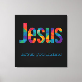 Jesus geometrisches Muster Glänzendes Poster Leinwanddruck