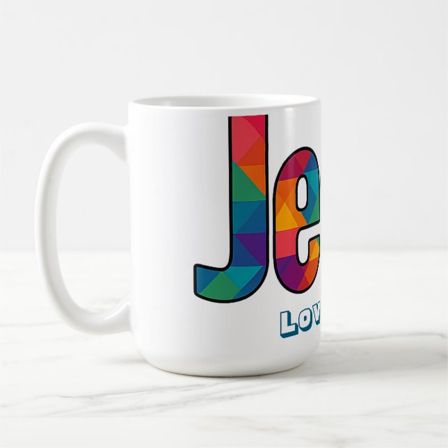 Jesus geometrisches Muster  Kaffeetasse (Links)