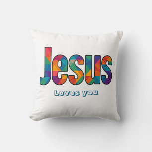 Jesus geometrisches Muster Kissen
