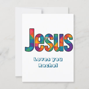 Jesus geometrisches Muster Postkarte