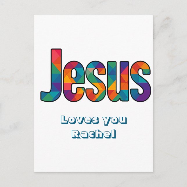 Jesus geometrisches Muster  Postkarte (Vorderseite)