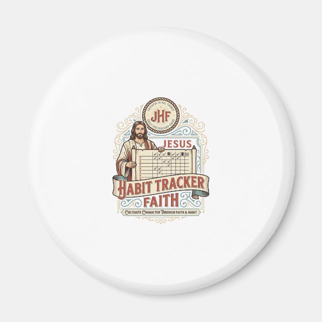 Jesus Gewohnheits-Tracker Glaube Jesus Gewohnheits Magnet (Vorne)