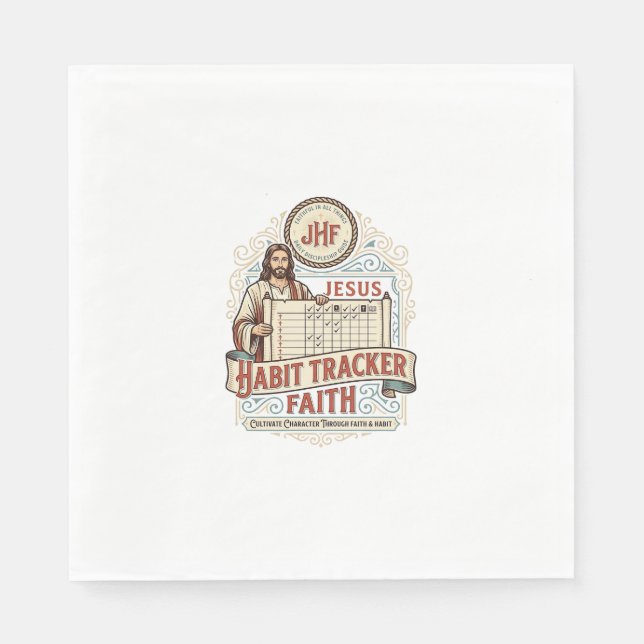 Jesus Gewohnheits-Tracker Glaube Jesus Gewohnheits Serviette (Vorderseite)