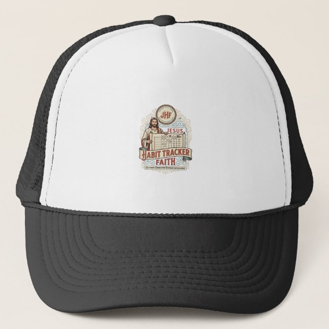 Jesus Gewohnheits-Tracker Glaube Jesus Gewohnheits Truckerkappe (Vorderseite)